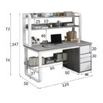 Γραφείο Soco  με ραφιέρα-MDF γκρι-λευκό 120x50x147εκ