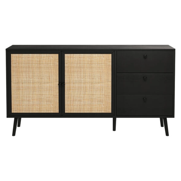 Μπουφές Oslo μαύρο-φυσικό 150x39x79εκ