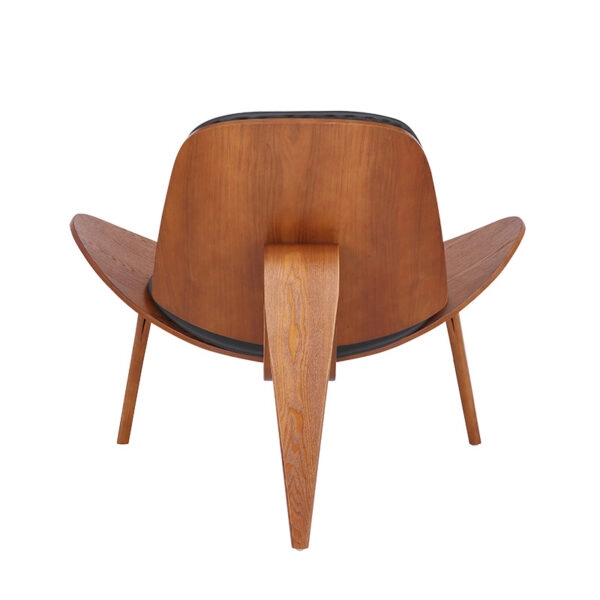 Πολυθρόνα Vilma PU μαύρο- plywood καρυδί 90x73x75εκ