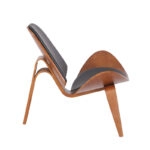 Πολυθρόνα Vilma PU μαύρο- plywood καρυδί 90x73x75εκ