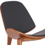 Πολυθρόνα Vilma PU μαύρο- plywood καρυδί 90x73x75εκ