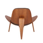 Πολυθρόνα Vilma PU μαύρο- plywood καρυδί 90x73x75εκ