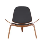 Πολυθρόνα Vilma PU μαύρο- plywood καρυδί 90x73x75εκ