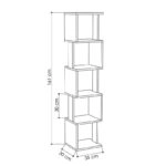 Βιβλιοθήκη - στήλη Piri  χρώμα φυσικό-ανθρακί 35x30x161εκ