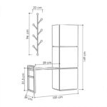 Έπιπλο εισόδου-Πορτ Μαντώ Mello χρώμα φυσικό - ανθρακί 109x39x149εκ