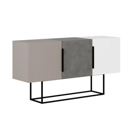 Μπουφές Estella  γκρι antique-μόκα-λευκό 150x42x79.5εκ