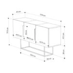 Μπουφές Estella  γκρι antique-μόκα-λευκό 150x42x79.5εκ