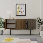 Μπουφές Estella  φυσικό-καρυδί 150x42x79.5εκ