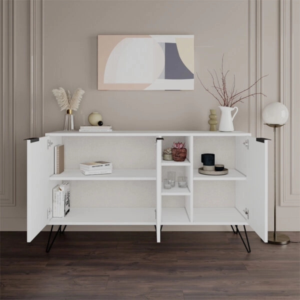Μπουφές Clara  λευκό 142x35.5x83εκ