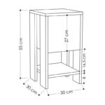 Κομοδίνο Ema χρώμα λευκό antique-μόκα 30x30x55εκ