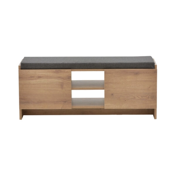 Έπιπλο εισόδου σκαμπό-παπουτσοθήκη Zulla  10 ζεύγων sonoma 110x37x46εκ