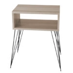 Κομοδίνο Naida  γκρι-μπεζ-μαύρο 45x30x59εκ