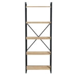 Βιβλιοθήκη Baker  καρυδί-μαύρο 66x34x180εκ