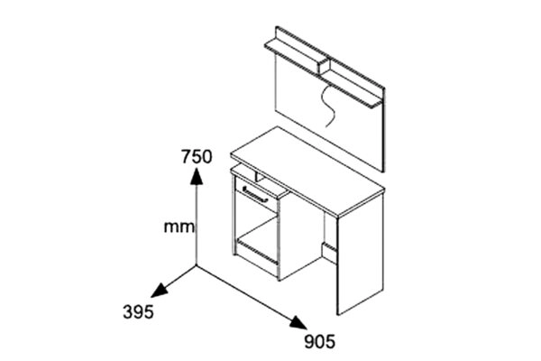 Τουαλέτα κρεβατοκάμαρας OLYMPUS  με καθρέπτη και σκαμπό χρώμα castillo-toro