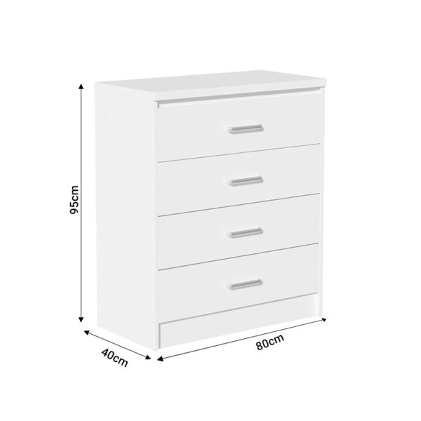 Συρταριέρα OLYMPUS με 4 συρτάρια σε λευκή απόχρωση 80x40x95εκ