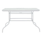 Τραπέζι Ensure  μέταλλο λευκό-γυαλί 120x70x70εκ