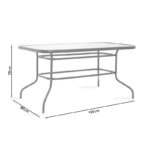 Τραπέζι Ensure μέταλλο καφέ-γυαλί 120x70x70εκ