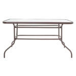 Τραπέζι Ensure μέταλλο καφέ-γυαλί 140x80x70εκ