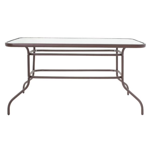 Τραπέζι Ensure μέταλλο καφέ-γυαλί 140x80x70εκ