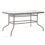 Τραπέζι Ensure μέταλλο καφέ-γυαλί 140x80x70εκ