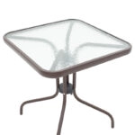 Τραπέζι Watson μέταλλο καφέ-γυαλί 70x70x70εκ