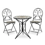 Τραπεζαρία Mosaic σετ 3τεμ μέταλλο μαύρο