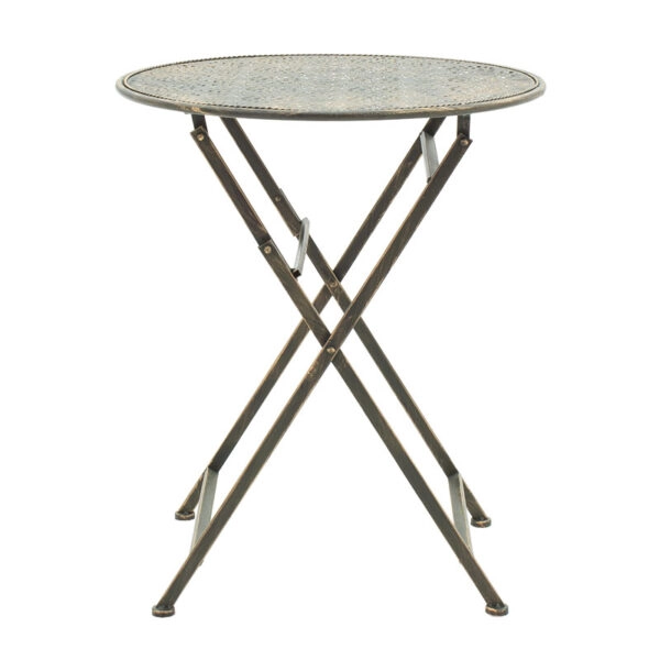 Τραπεζαρία Drill σετ 3τεμ μέταλλο χρώμα χαλκού antique