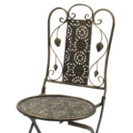 Τραπεζαρία Drill σετ 3τεμ μέταλλο χρώμα χαλκού antique