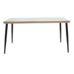 Τραπέζι Naoki  μέταλλο μαύρο-pe φυσικό-γυαλί 160x90x78εκ