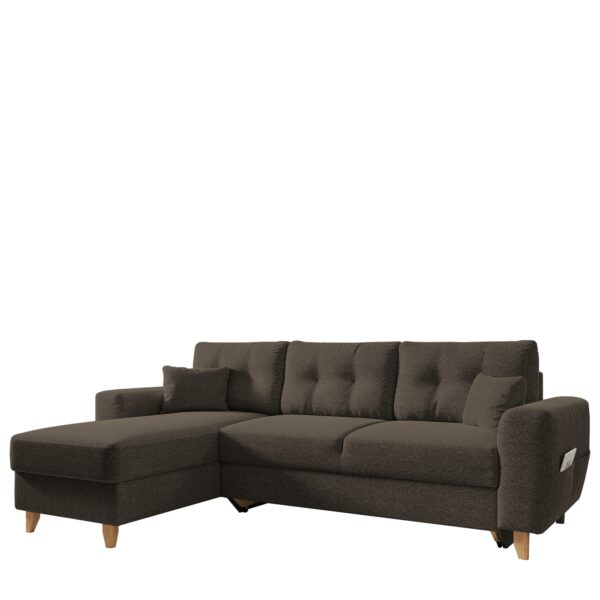 Καναπές Γωνιακός  Αναστρέψιμη Γωνία JESSIE 235x160x85cm Καφέ