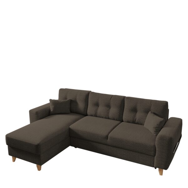 Καναπές Γωνιακός  Αναστρέψιμη Γωνία JESSIE 235x160x85cm Καφέ