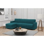 Καναπές Κρεβάτι Γωνιακός JOSE Πετρόλ 270x150x86cm