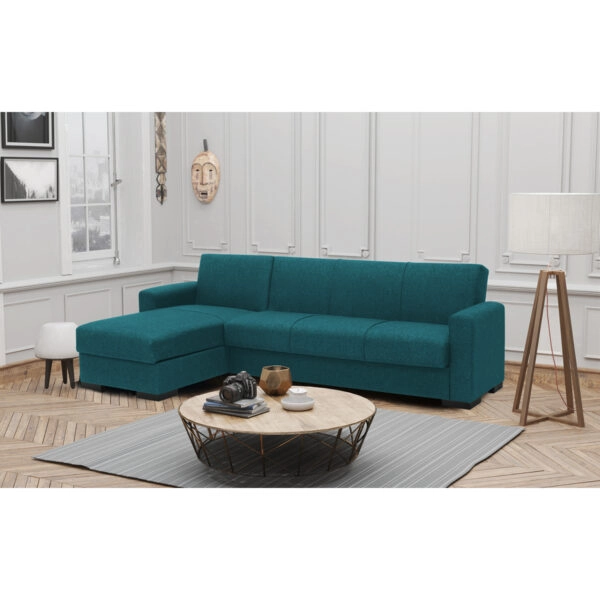 Καναπές Κρεβάτι Γωνιακός JOSE Πετρόλ 270x150x86cm