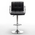 Σκαμπό Bar  DOKK Με Πλάτη Πτυσσόμενο Μαύρο PU/Μέταλλο 52x56x94-115cm