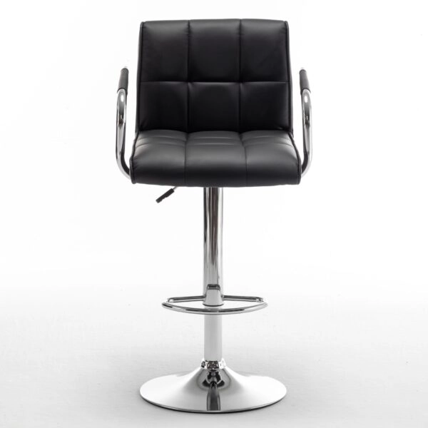 Σκαμπό Bar  DOKK Με Πλάτη Πτυσσόμενο Μαύρο PU/Μέταλλο 52x56x94-115cm