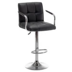 Σκαμπό Bar  DOKK Με Πλάτη Πτυσσόμενο Μαύρο PU/Μέταλλο 52x56x94-115cm