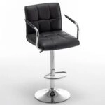 Σκαμπό Bar  DOKK Με Πλάτη Πτυσσόμενο Μαύρο PU/Μέταλλο 52x56x94-115cm