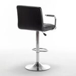 Σκαμπό Bar  DOKK Με Πλάτη Πτυσσόμενο Μαύρο PU/Μέταλλο 52x56x94-115cm