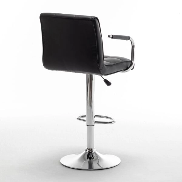 Σκαμπό Bar  DOKK Με Πλάτη Πτυσσόμενο Μαύρο PU/Μέταλλο 52x56x94-115cm