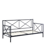 Κρεβάτι Μονό ArteLibre JASMINE Μαύρο Μέταλλο 208x97.6x100cm (Στρώμα 90x200cm)