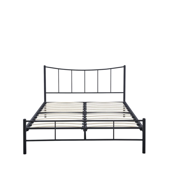 Κρεβάτι Ημίδιπλο  ROSE Μαύρο Μέταλλο 208x129x100cm (Στρώμα 120x200cm)