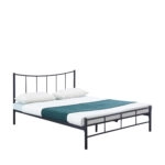 Κρεβάτι Ημίδιπλο  ROSE Μαύρο Μέταλλο 208x129x100cm (Στρώμα 120x200cm)