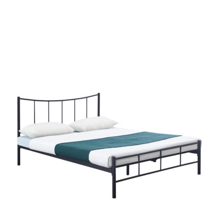Κρεβάτι Ημίδιπλο  ROSE Μαύρο Μέταλλο 208x129x100cm (Στρώμα 120x200cm)