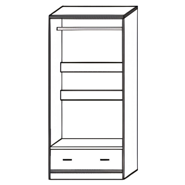 Ντουλάπα Δίφυλλη SOLVI Με Καθρέπτη Λευκό/Φυσικό Μοριοσανίδα 60x40x180cm