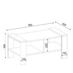 Τραπεζάκι Σαλονιού ARSIDA Λευκό/Καρυδί Μοριοσανίδα/Μελαμίνη 90x60x42cm