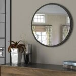 Καθρέπτης Τοίχου MAKUR Ανθρακί Μοριοσανίδα/Γυαλί 60x60cm