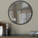 Καθρέπτης Τοίχου MAKUR Ανθρακί Μοριοσανίδα/Γυαλί 60x60cm