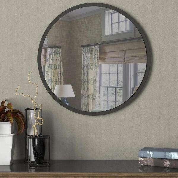 Καθρέπτης Τοίχου MAKUR Ανθρακί Μοριοσανίδα/Γυαλί 60x60cm