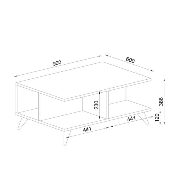Τραπεζάκι Σαλονιού ALONISOS Cordoba Μοριοσανίδα/Μελαμίνη 90x60x39cm