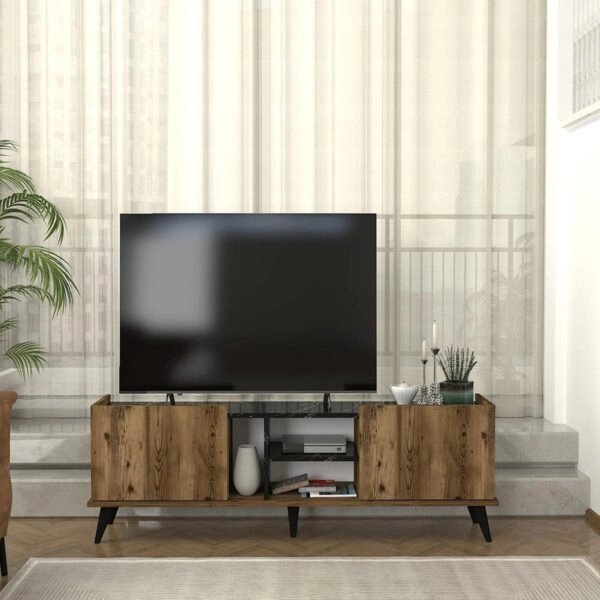 Έπιπλο Τηλεόρασης BINNEY Καφέ Μοριοσανίδα/Μελαμίνη 180x33x51cm